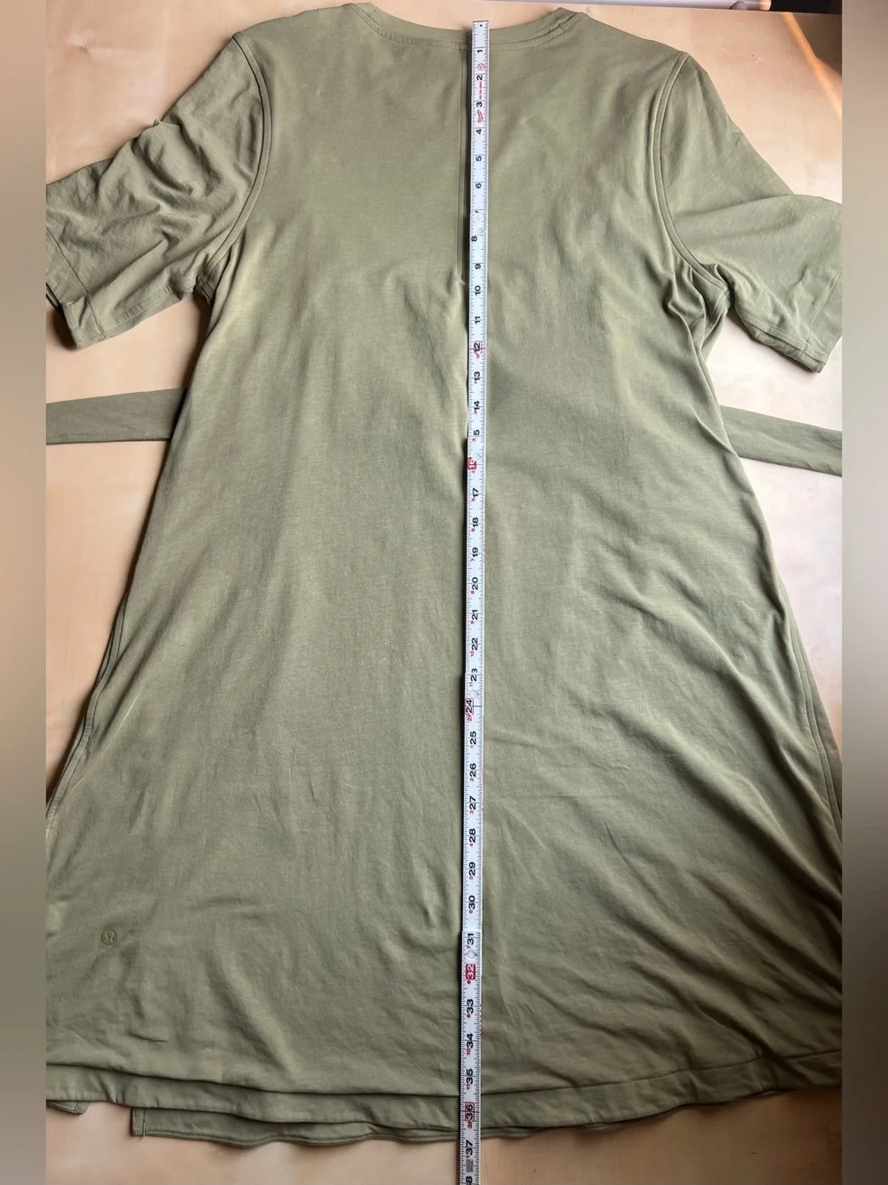 Lululemon Cotton Wrap-Front T-Shirt Dress in Bronze Green size 10